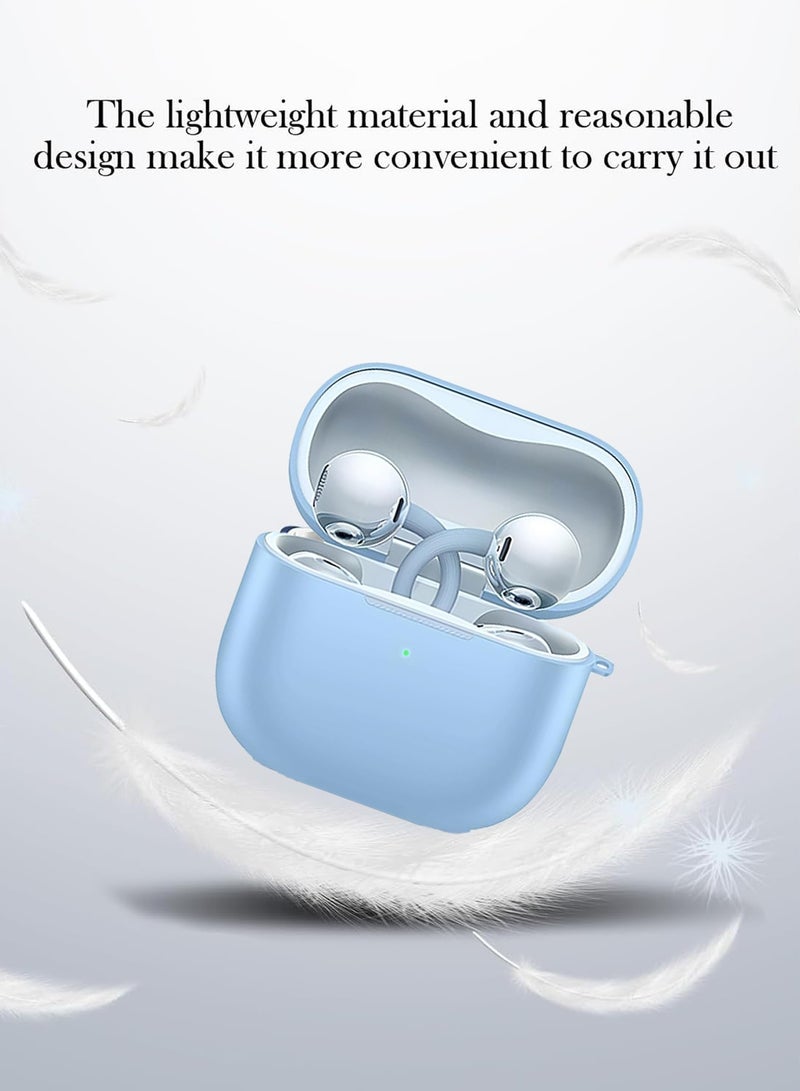 Adando for Huawei FreeClip 2 Case, Soft Silicone Protective Case for Women Men, Huawei FreeClip 2 Cases Cover Accessories with Keychain (Sky Blue) - Image 5